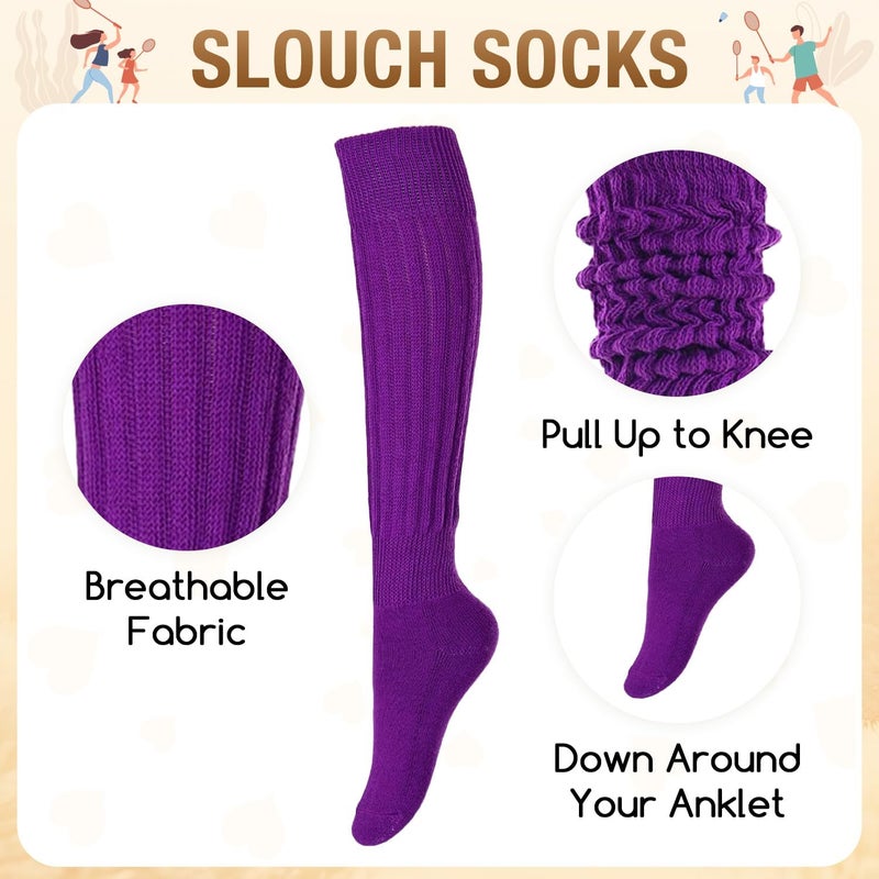 Zmart Women Slouch Socks - Cozy Scrunch Socks, 80s Style in White, Black, Orange & Cream - Image 4